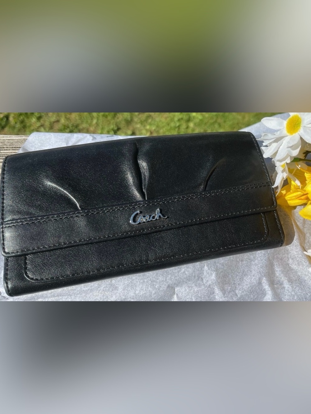 Coach Black Leather Continental Wallet